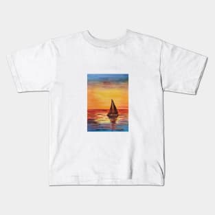 Sunset landscape on the sea Kids T-Shirt